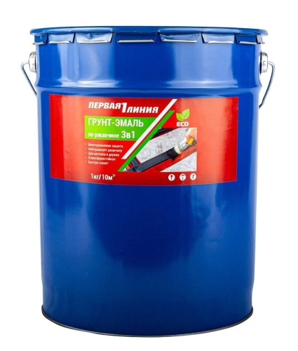 Грунт эмаль по ржавчине 3 в 1 ПЕРВАЯ ЛИНИЯ Серый (22 кг) /22 Грунт эмаль по ржавчине 3 в 1 ПЕРВАЯ ЛИНИЯ Серый (22 кг) /22