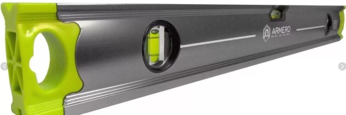 Уровень 800 мм 3 глазка алюминиевый магнитная поверхность ARMERO