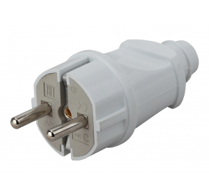 Вилка прямая 16А с заземлением белая Vx2-W