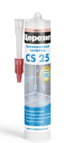 Герметик ЦЕРЕЗИТ CS 25 санитарный силиконовый роса (280 мл) /12