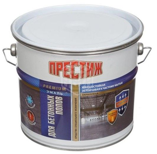 Эмаль для бетонных полов акриловая Престиж Серая (4 кг)