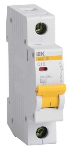 Выключатель автоматический модульный 1п C 25А 4.5кА ВА47-29 IEK MVA20-1-025-C