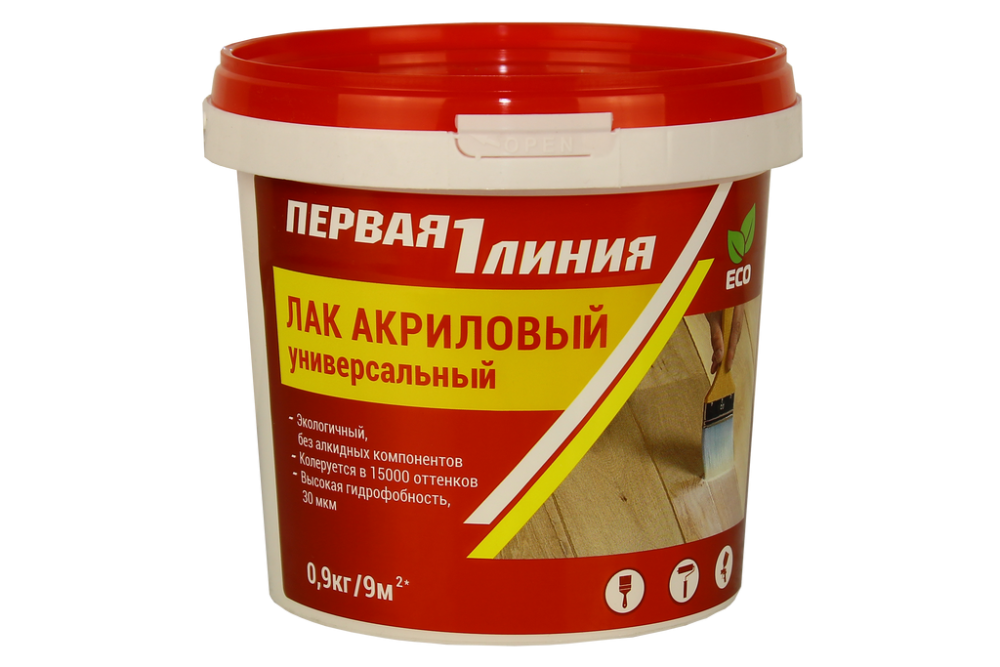 Лак универсальный акриловый Первая линия (0,9 кг) /12