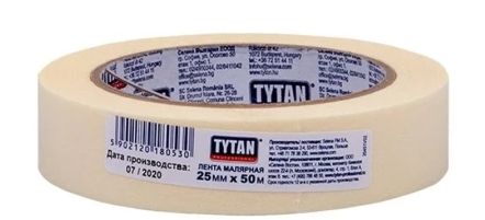 Лента малярная 25мм х 50м белая TYTAN