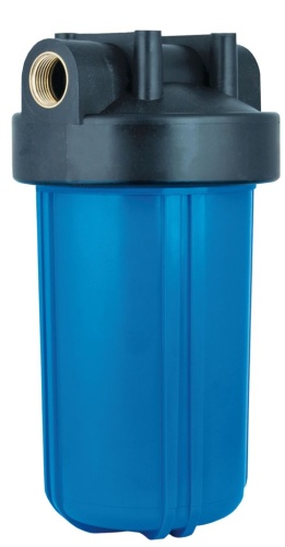 Колба 10" ВВ-10 (резьба 1") для хол.воды синяя с ключом и кронштейном АКv-210 AquaKratos