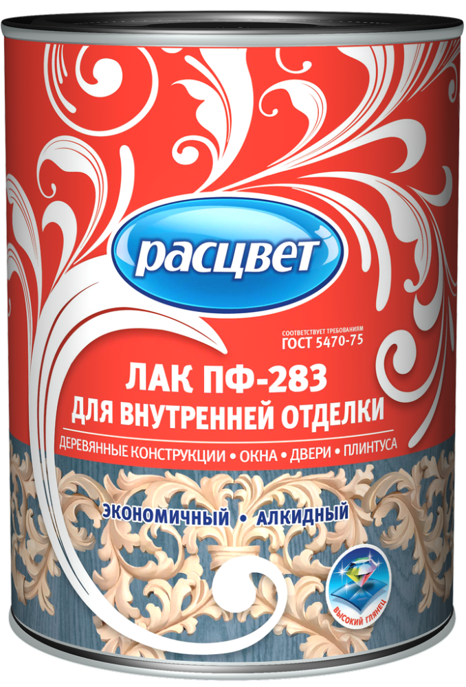 Лак Расцвет ПФ 283 для внутренней отделки (0,8 кг) /14