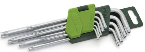 Набор ключей TORX,угловые,удлиненные 9штTamper(Т10,Т15,Т20,Т25,Т30,Т40,Т45,Т50)