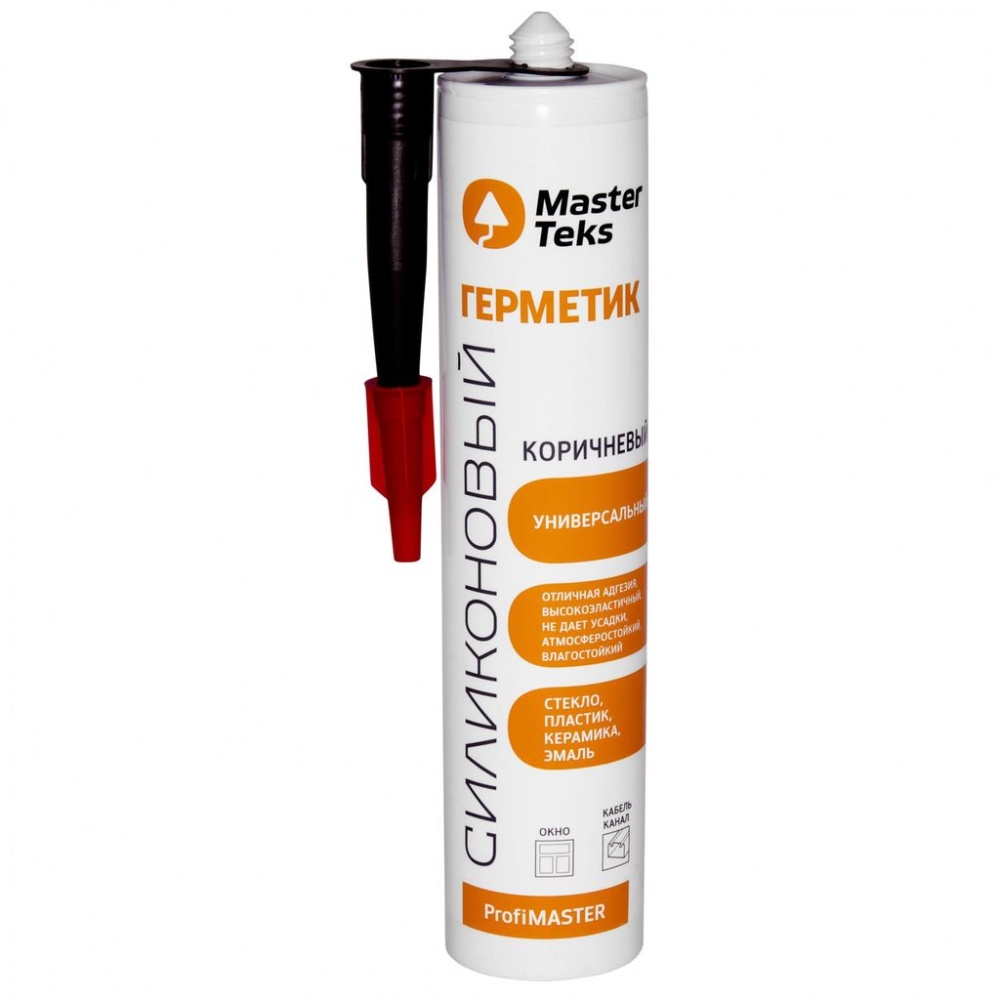 Герметик силиконовый MasterTeks PROFIMASTER универсальный коричневый (290мл) /12