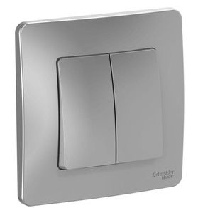 Выключатель 2-кл. СП Blanca 10А IP20 (сх. 5) 250В алюм. SchE