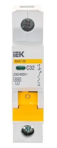 Выключатель автоматический модульный 1п C 32А 4.5кА ВА47-29 IEK MVA20-1-032-C