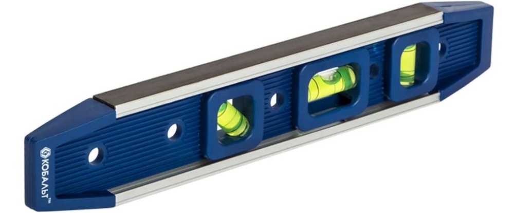 Уровень 225 мм 3 глазка магнитный КОБАЛЬТ