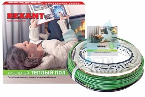 Теплый пол RND намотка 50 м, 750 ВТ/S обогрев/ 4,7-6,3м2, двужильный REXANT