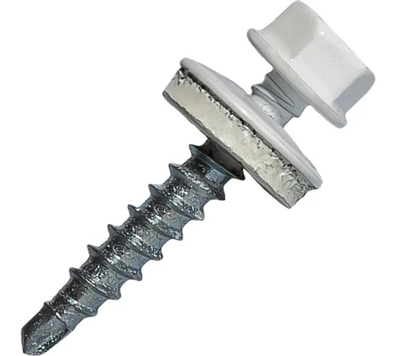 Саморез кровельный 4,8х29 RAL-9003 ярко-белый дерево (4000шт)