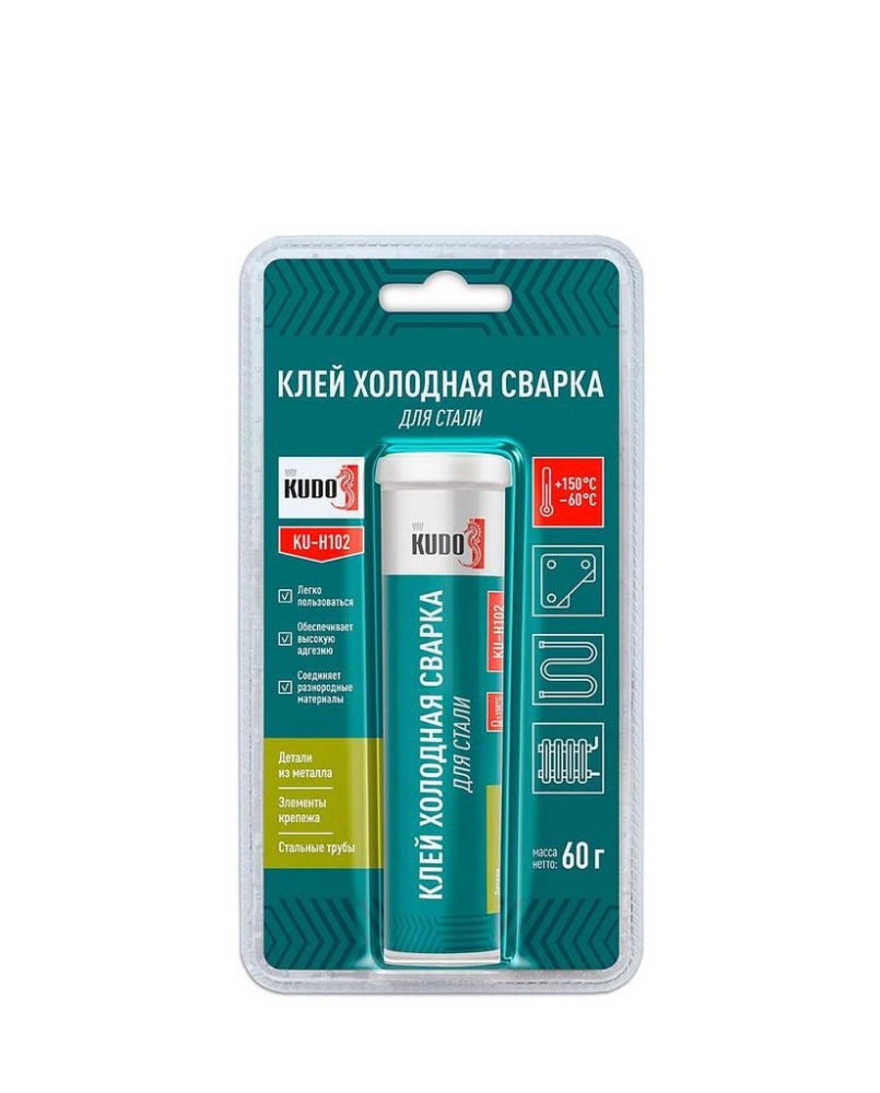 Клей холодная сварка Kudo для стали (60 гр)/12