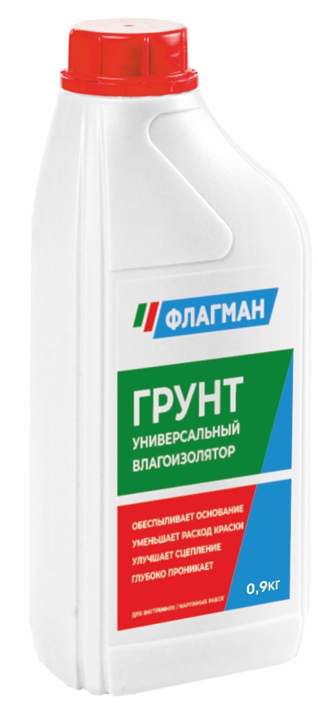 Грунт готовый универсальный акриловый ФЛАГМАН влагоизолятор (0,9 л) /15/360