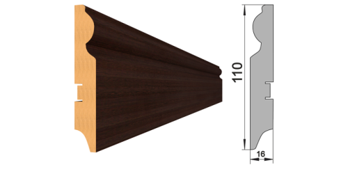 Плинтус напольный МДФ STELLA 110С 2000*110*16 Венге (12шт. в упак.)