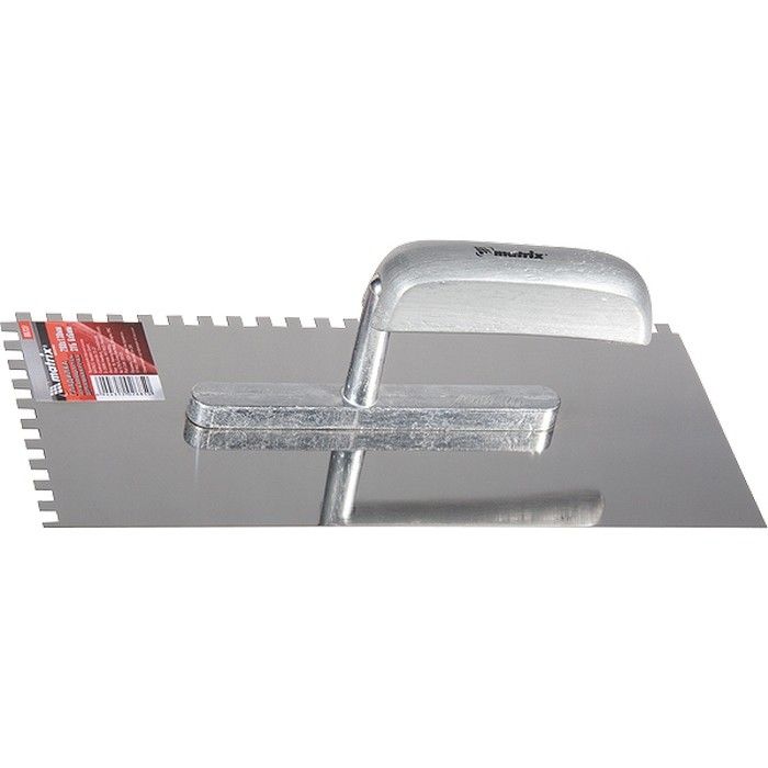 Гладилка 130 х 280 мм зубчатая 6 х 6 мм нержавеющая сталь деревянная ручка