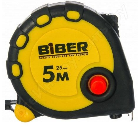 Рулетка 5 м х 25мм STANDART обрезиненный корпус (10/100) 40093 БИБЕР