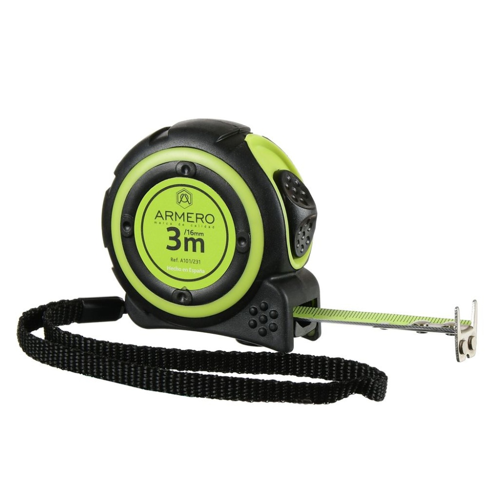Рулетка 3 м х 16 мм магнитный зацеп 2 фиксатора ARMERO