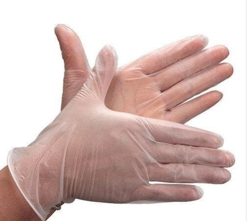 Перчатки Household Gloves(A.D.M) виниловые бело-прозрачные L, 50 пар в кор, KVL003/VIN003A 15636