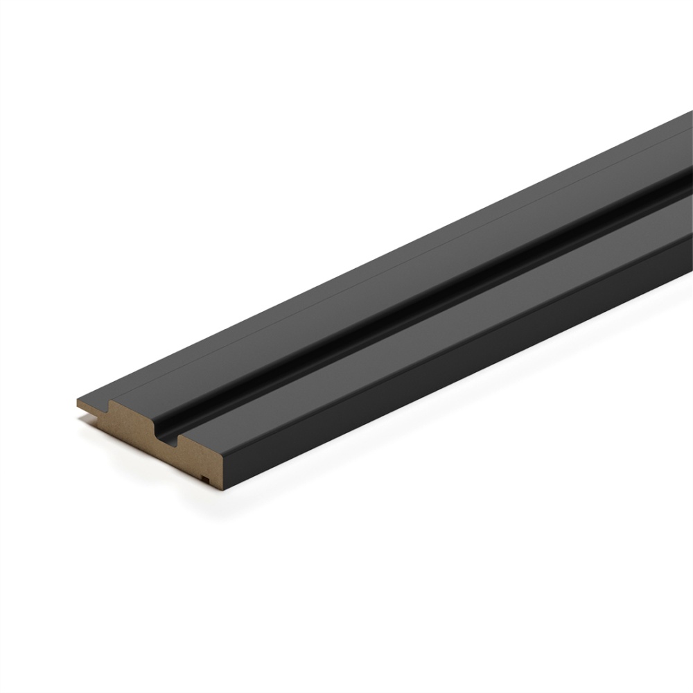 Профиль финиш МДФ Stella Beats De Luxe Black Lead 2700x77x16мм