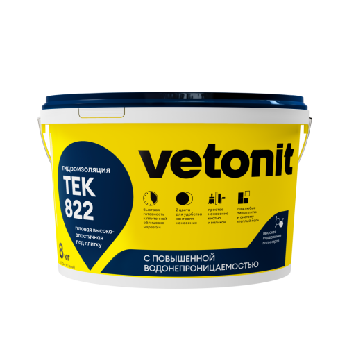 Гидроизоляция ВЕТОНИТ tec 822 серый (8 кг)