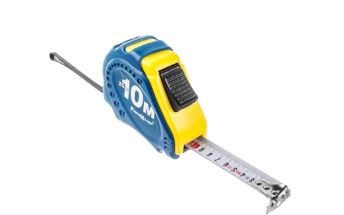 Рулетка 10 м х 25 мм автостоп обрезиненный корпус из пластика усиленная лента RemoCosmo