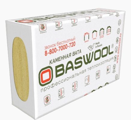 Утеплитель BASWOOL Вент Фасад 100х600х1200 (уп.3шт 2,16м2 0,216м3) пл.80