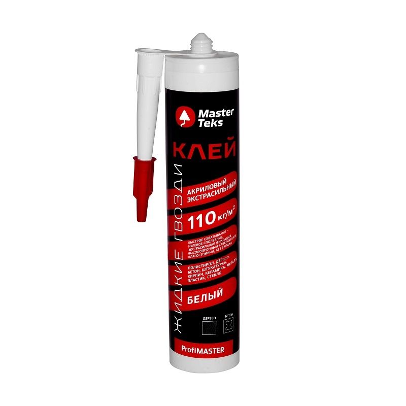 Клей монтажный Masterteks ProfiMaster акриловый экстрасильный белый (0,430 кг)/12