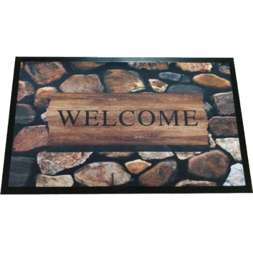 Коврик придверный принт 40х60 Добро пожаловать (сад)