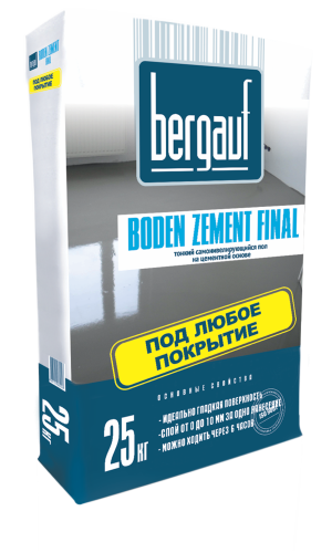 Пол финишный BERGAUF Boden Zement Final 1-10 мм (25 кг) /56