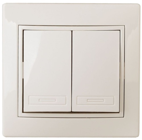 Выключатель 2-кл. 10А-250В IP20 СУ Plano слоновая кость 1-104-02