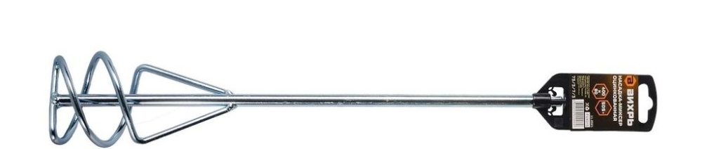 Миксер 80 х 400 мм для красок и штукатур смесей оцинкованный Вихрь