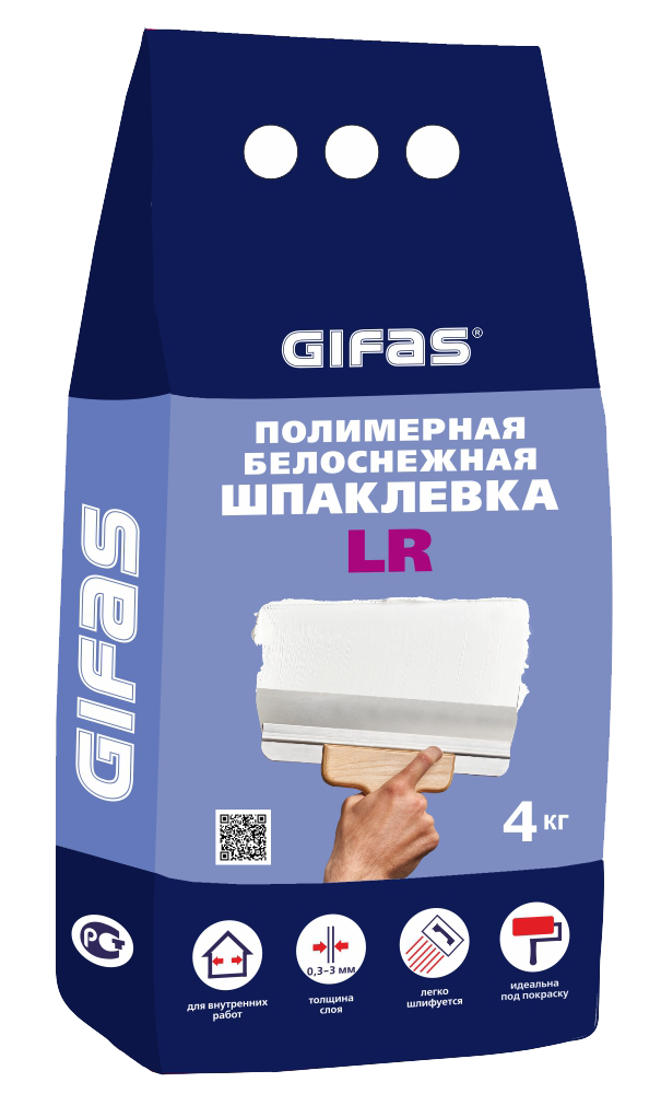 Шпатлевка GIFAS LR белоснежная (4 кг) /6