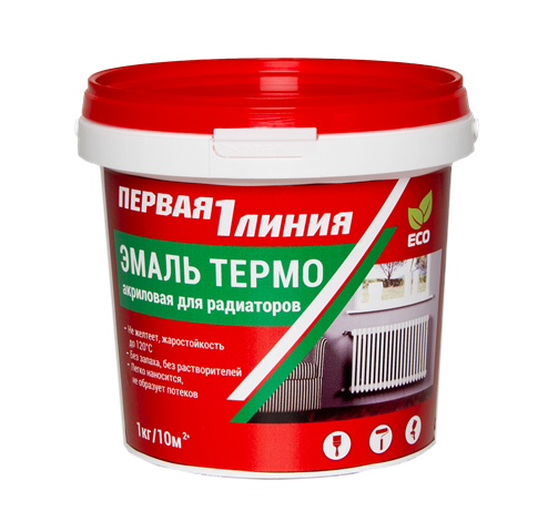 Эмаль для радиаторов акриловая Первая линия Термо (1 кг) /12