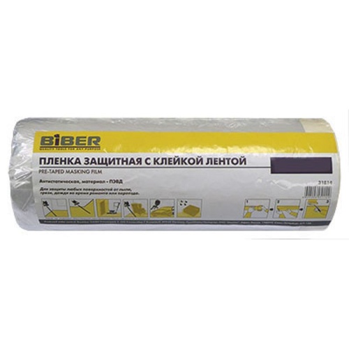 Пленка защитная с клейкой лентой 1,4х33м (25) 31816 БИБЕР