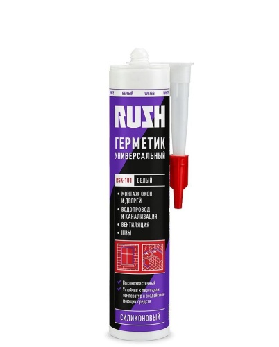 Герметик силиконовый Rush RSK-101 универсальный белый (0,240 л)/12