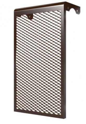 Экран металлический на радиатор 4-х секционный 4ДМЭР коричневый (Эковент)