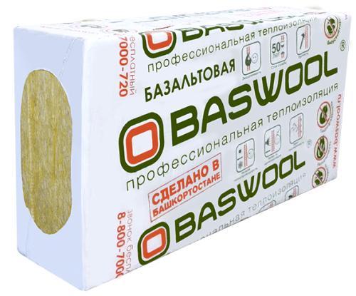 Утеплитель BASWOOL Фасад 50х600х1200 (уп.6шт 4,32м2 0,216м3) пл.100