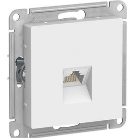 Розетка компьютерная 1-м AtlasDesign RJ45 кат.5E механизм бел. SchE