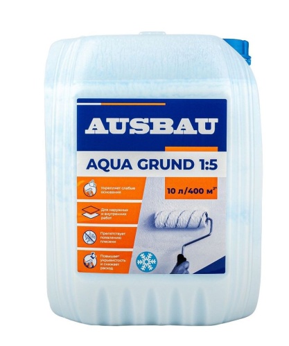 Грунтовка глубокого проникновения AUSBAU AQUA GRUND 1:5 (10 л) /60