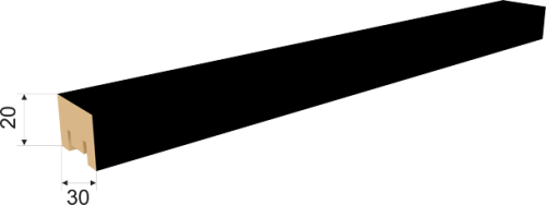 Интерьерная рейка МДФ STELLA Милана Black Edition 20х30х2700 (8)