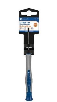 Отвертка для точных работ КОБАЛЬТ Ultra Grip SL 3.0*50 мм CR-V, двухкомп.рукоятка (1 шт )