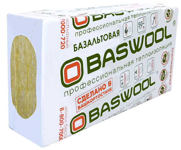 Утеплитель BASWOOL Фасад 50х600х1200 (уп.6шт 4,32м2 0,216м3) пл.120