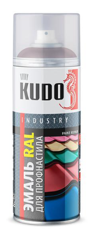 Эмаль аэрозольная алкидная Kudo KU-03005R Винно-красный для металлочерепицы (520 мл) /12
