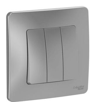 Выключатель 3-кл. СП Blanca 10А IP20 (сх. 1+1+1) 250В алюм. SchE