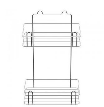 Полка для ванной прямая 2-х ярусная краш "хром зеркальный "  (вкп 1..2.3)