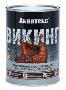 Антисептик для дерева АКВАТЕКС ВИКИНГ лессирующий, полуматовый, бесцветный 0.75 л