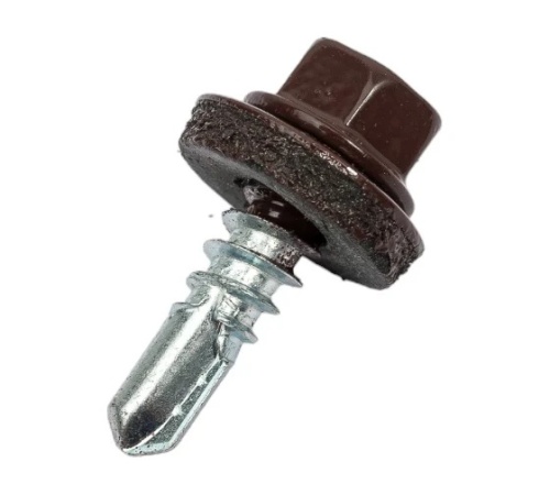 Саморез кровельный 5,5х19 RAL-8017 шоколадно-коричневый металл (4000шт)