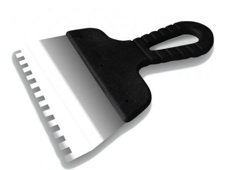 Шпатель зубчатый 300 мм 6 х 6 мм нержавеющая сталь черная ручка DECOR